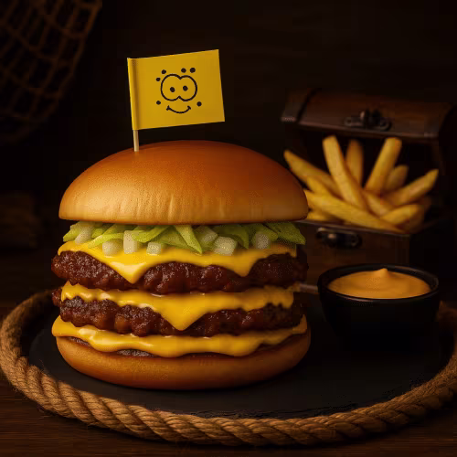 Spongebob's Smash Burger mit Crispy Fries Pommes