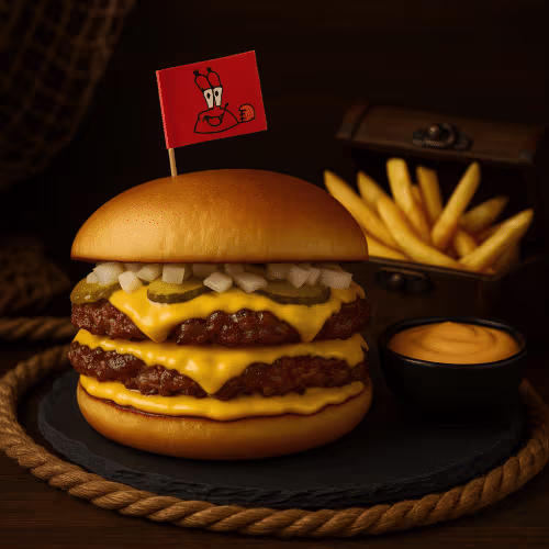 Mr. Krabs Smash Burger mit Crispy Fries Pommes