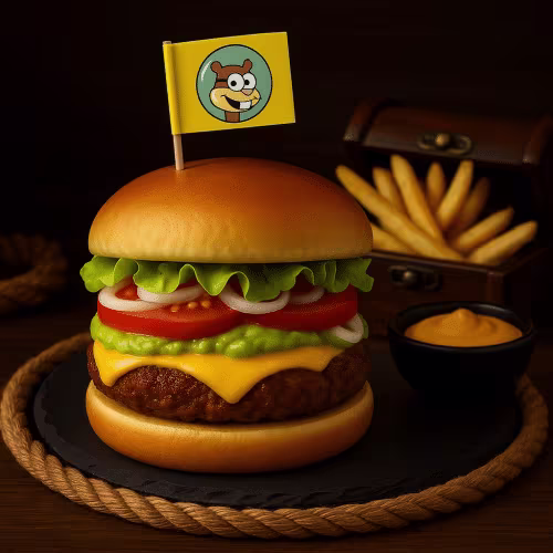 Sandy Veggie Burger mit Crispy Fries Pommes