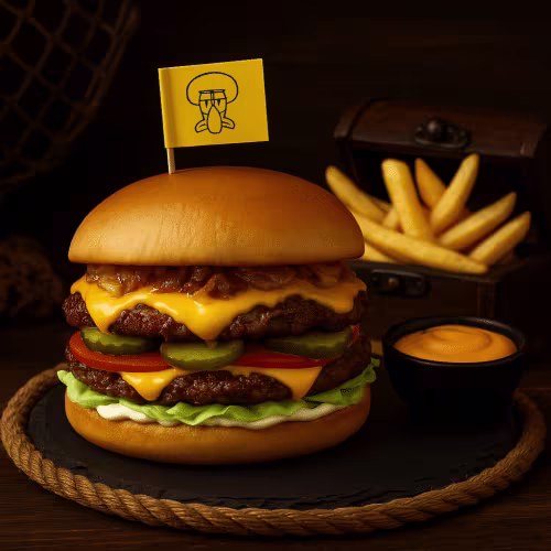 Thaddäus Smash Burger mit Crispy Fries Pommes