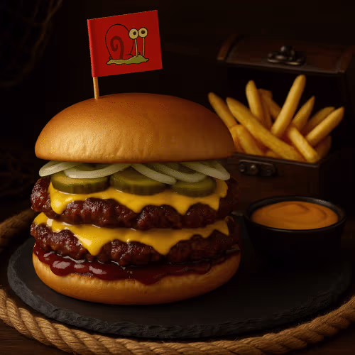 Garry's Smash Burger mit Crispy Fries Pommes