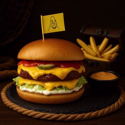 Patrick's Smash Burger mit Crispy Fries Pommes