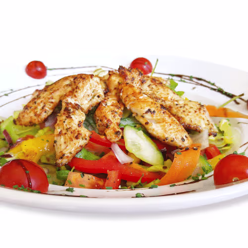 Hühnerstreifen Salat