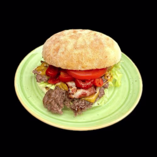 Knock Out Burger mit Beilage