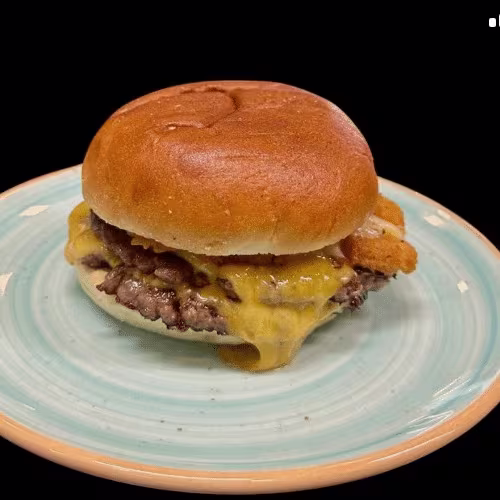 Sag Cheese Burger mit Beilage