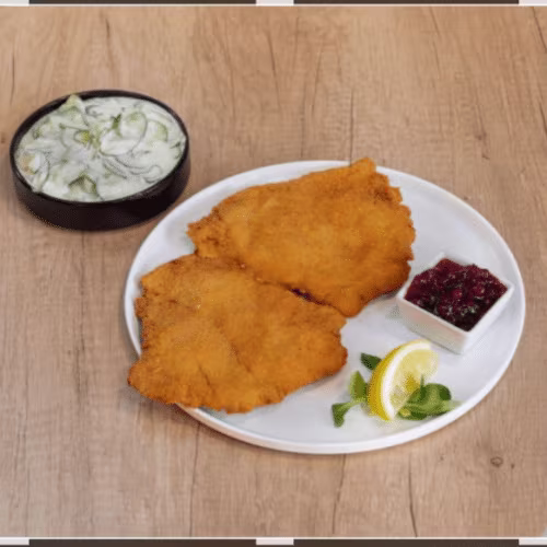 Schnitzel nach Wiener Art mit Beilage