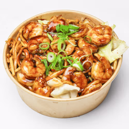 Hausgemachte Box mit Shrimps