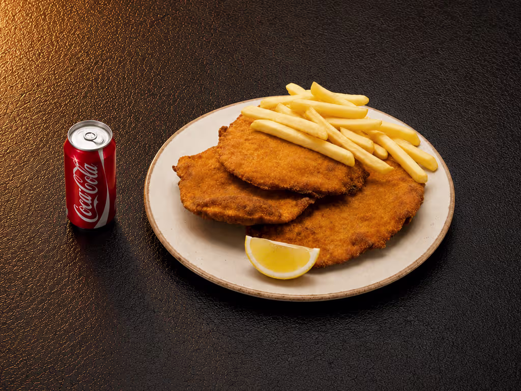Schnitzelteller Menü
