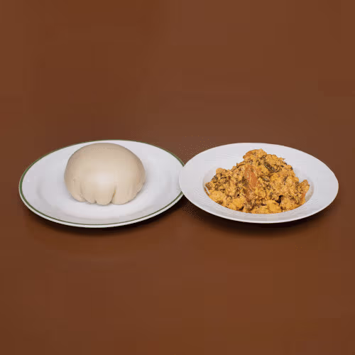 Egusi Suppe mit pounded Yam