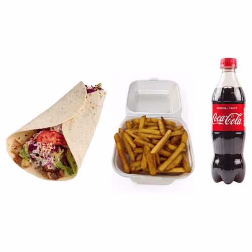 Dürüm Kebap Menü (Pommes und Getränk)