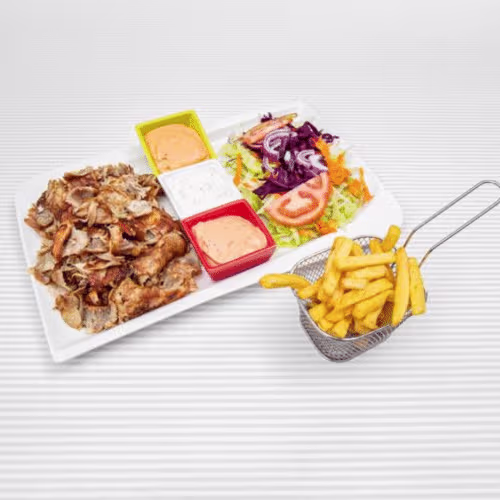 Döner Teller mit Pommes frites