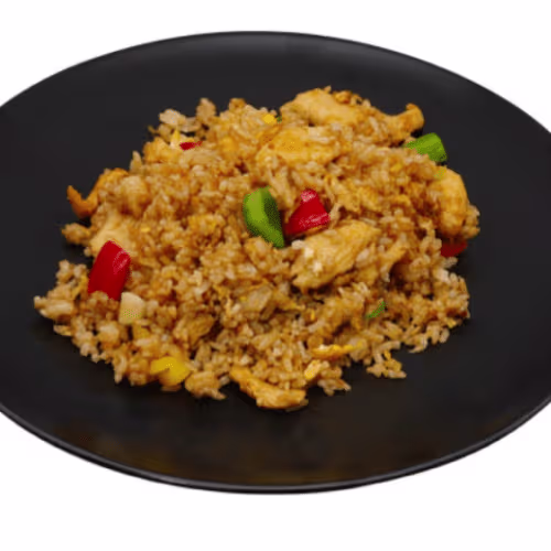 Eierreis mit Hühnerfleisch
