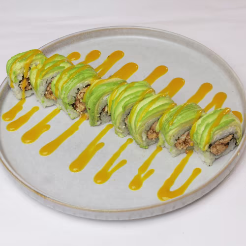 Avocado Rainbow Roll mit Spicy Mayo (8 Stück)