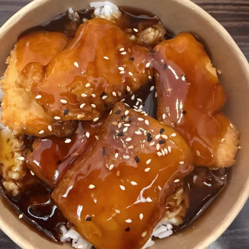 Lachs Teriyaki auf Reis