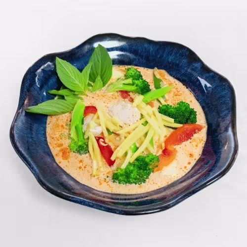 Rotes Curry mit Gemüse und Zutat nach Wahl (scharf)