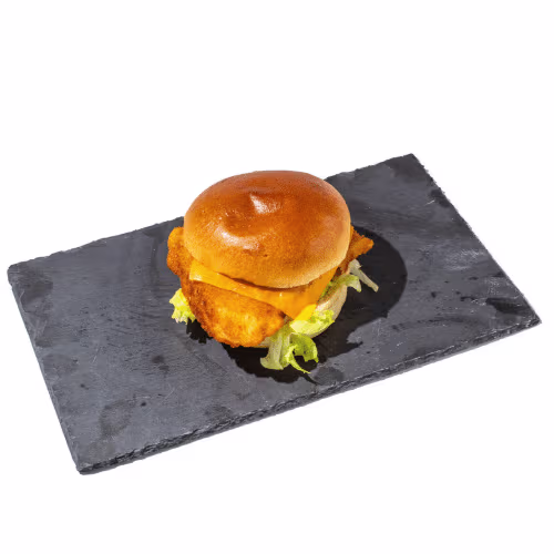 Fischburger im Brioche-Brötchen