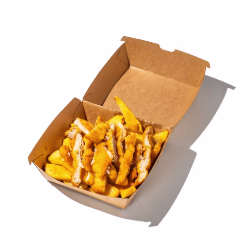 Schnitzel-Box mit Pommes