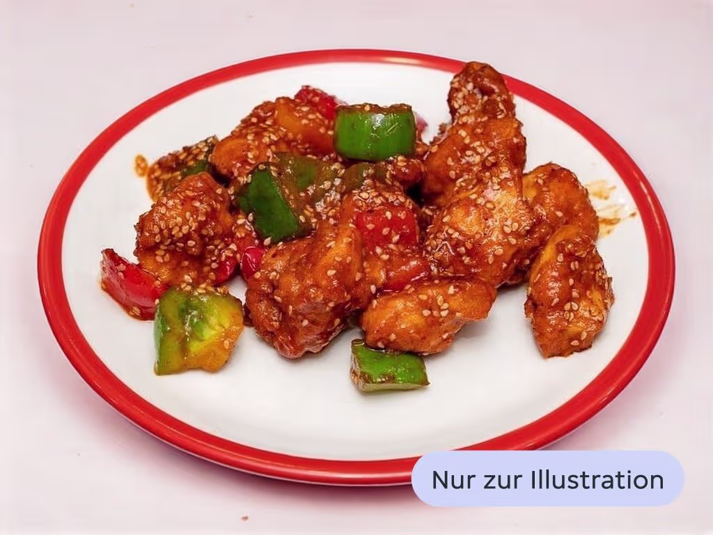 Süßsaures Hühnerfleisch mit Tomatensauce
