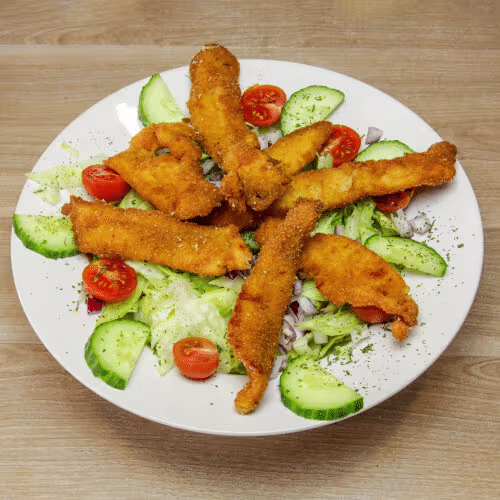 Hühnerstreifen Salat