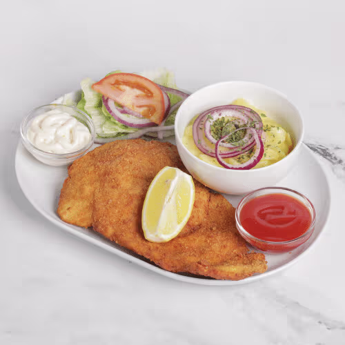 Hühner Schnitzel Menü