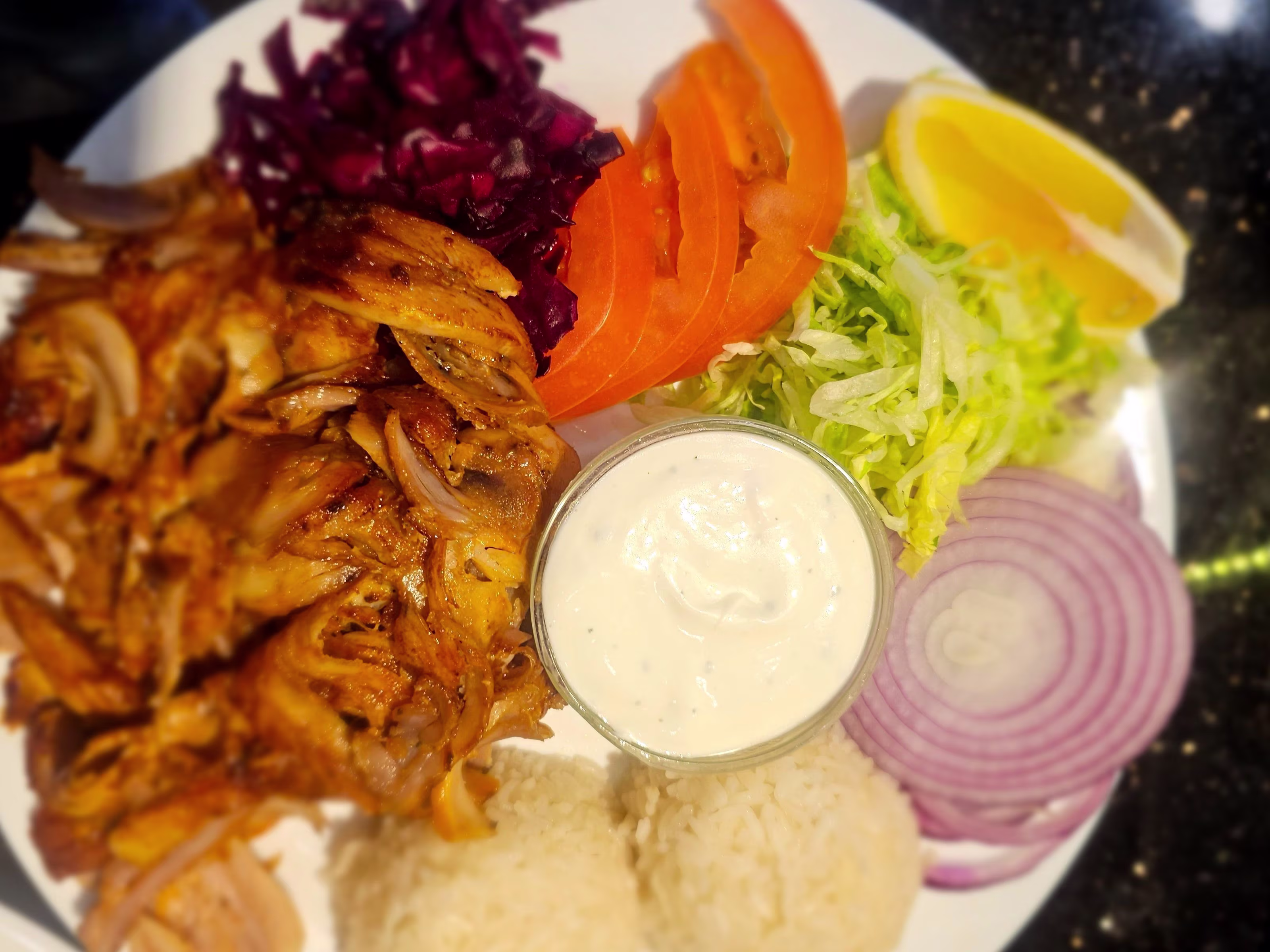 Döner Teller Menü mit Hähnchenfleisch