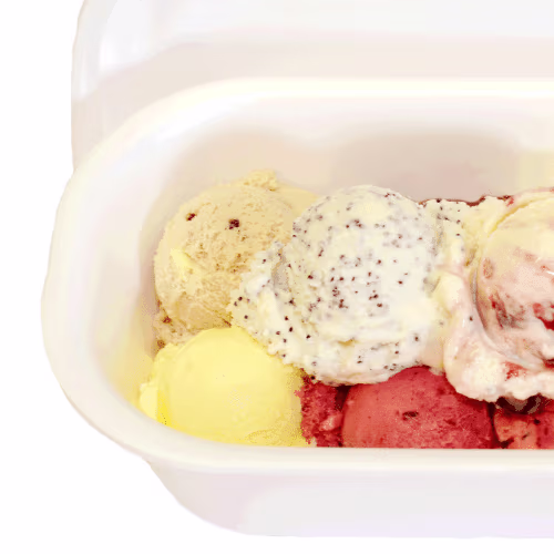 Eis-Box, 6 Kugeln (Fruchteis gemischt)