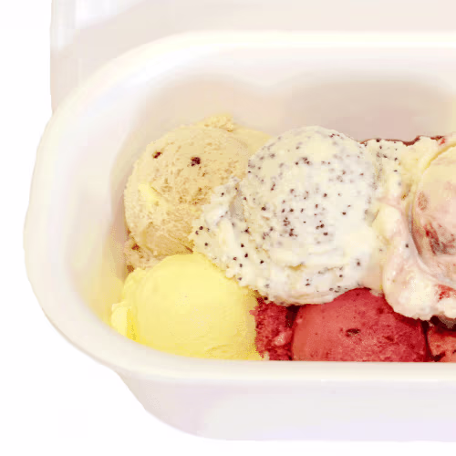 Eis-Box, 6 Kugeln (Milcheis gemischt)