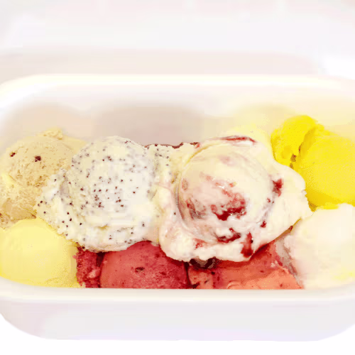 Eis-Box, 20 Kugeln mit gemischtem Frucht- und Cremeeis