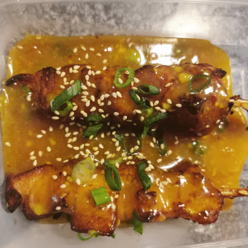 Tori yaki mit Erdnuss sauce