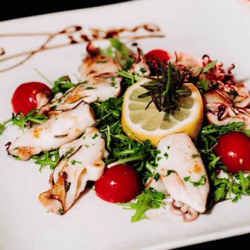 Calamari alla griglia e Rucola
