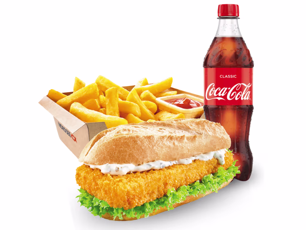 Backfisch-Baguette Menü