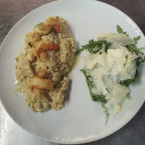 Risott al Porccini con scampi