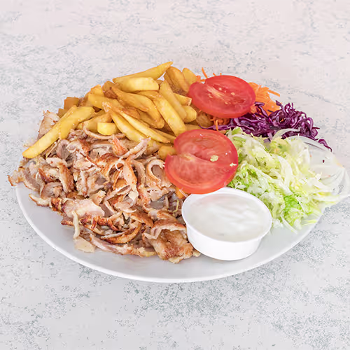 Kebap Teller mit Pommes frites