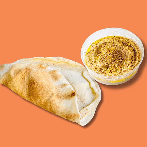 Za'atar Hummus und fladenbrot (vegan)
