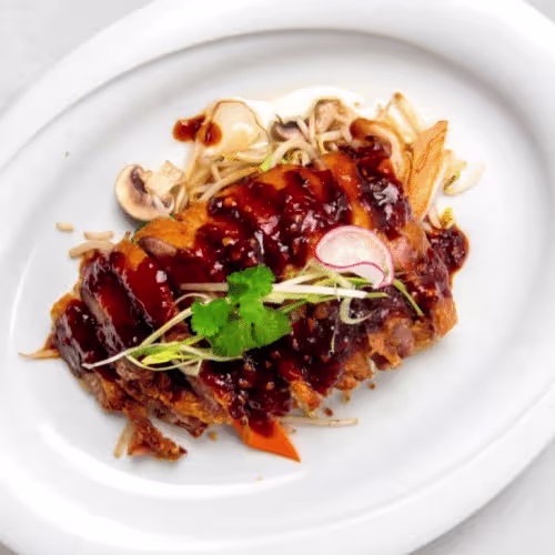 Roast Ente a la Chili und Pfeffer (leicht scharf)