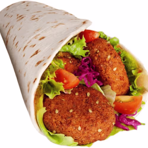 Falafel In Hausgemachter Wrap mit Schafskäse & Voller Geschmack