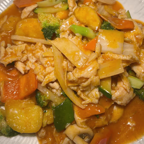 Hühnerfleisch mit Thai Rot Curry