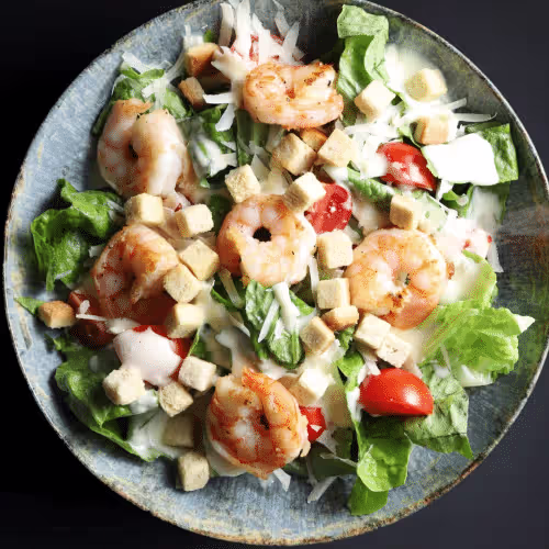 Insalata Cesare la Melanya mit Garnelen