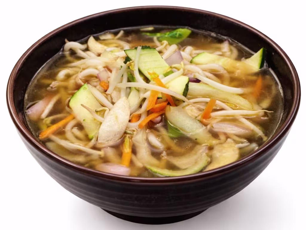 Reissuppe mit Rindfleisch