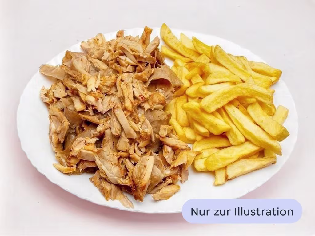 Kebab Teller mit Pommes