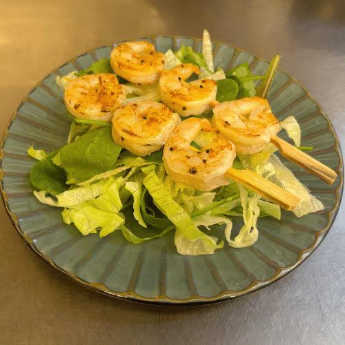 Gegrillte Shrimpsspieße (2 Stück)