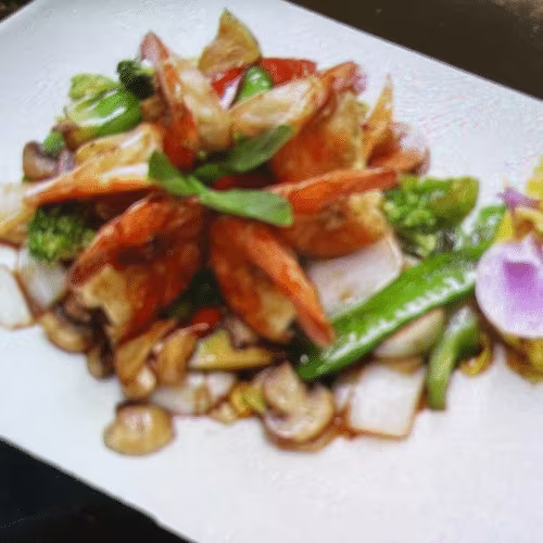 Garnelen mit Wok-Gemüse