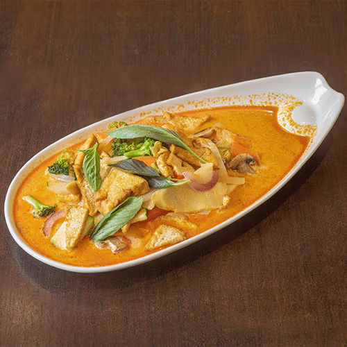 Tofu mit rotem Curry (scharf)