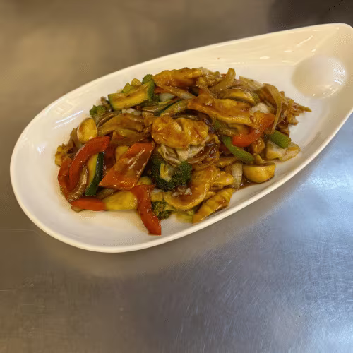 Hühnerfleisch nach Szechuan Art (scharf)