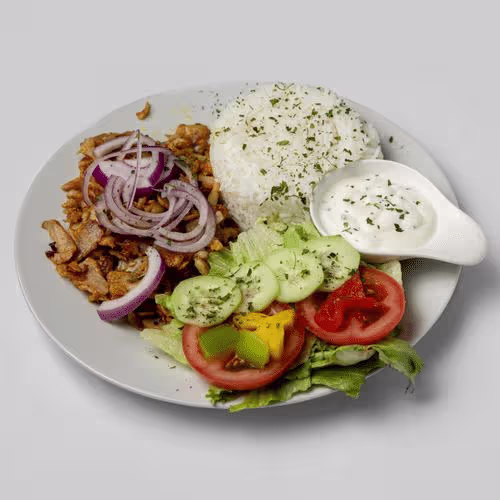 Kebab Teller mit Hühnerfleisch