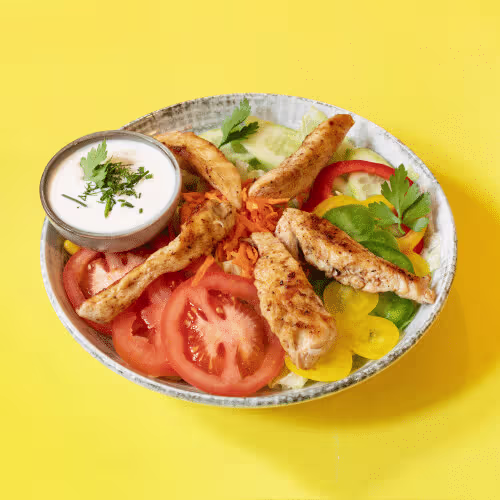 Gemischter Salat mit gegrillter Hühnerbrust
