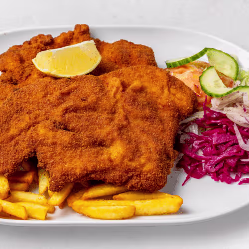 Hühnerschnitzel Teller