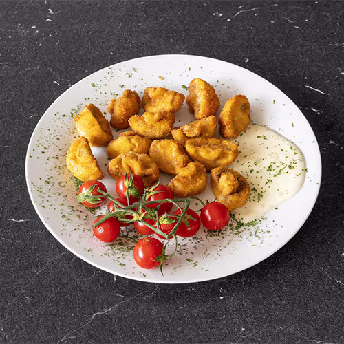 Gebackene Champignons