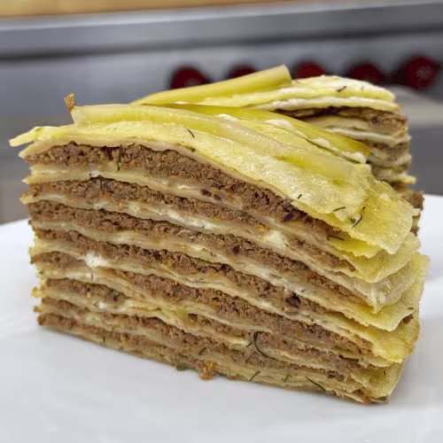 Leberpfannkuchentorte (mit Hühnerleber)