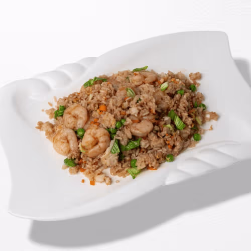 Gebratener Eierreis mit Garnelen